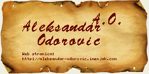 Aleksandar Odorović vizit kartica